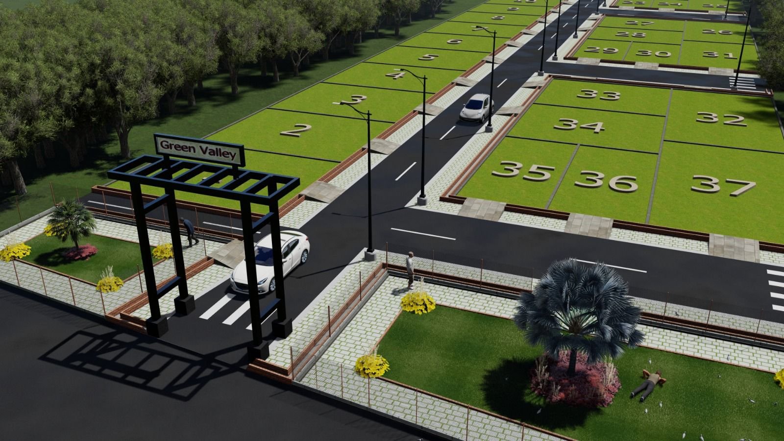Grand Designer Entrance Archway with Security Cabin